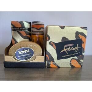 NEW Vintage Faberge Tigress Trip-Let Bath Powder Milled Bar Soap Cologne Box Set